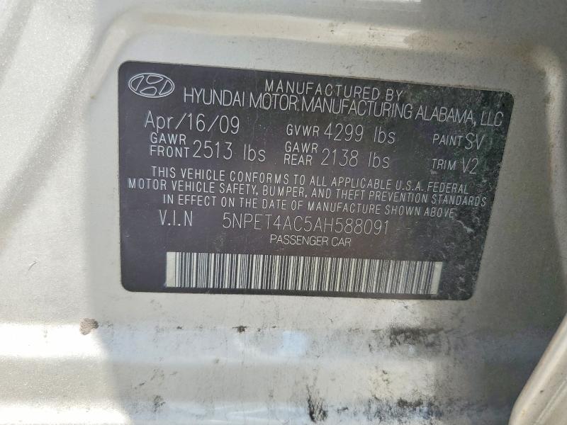 Продажа на аукционе авто 2010 Hyundai Sonata, vin: 5NPET4AC5AH588091, номер лота: 56032996