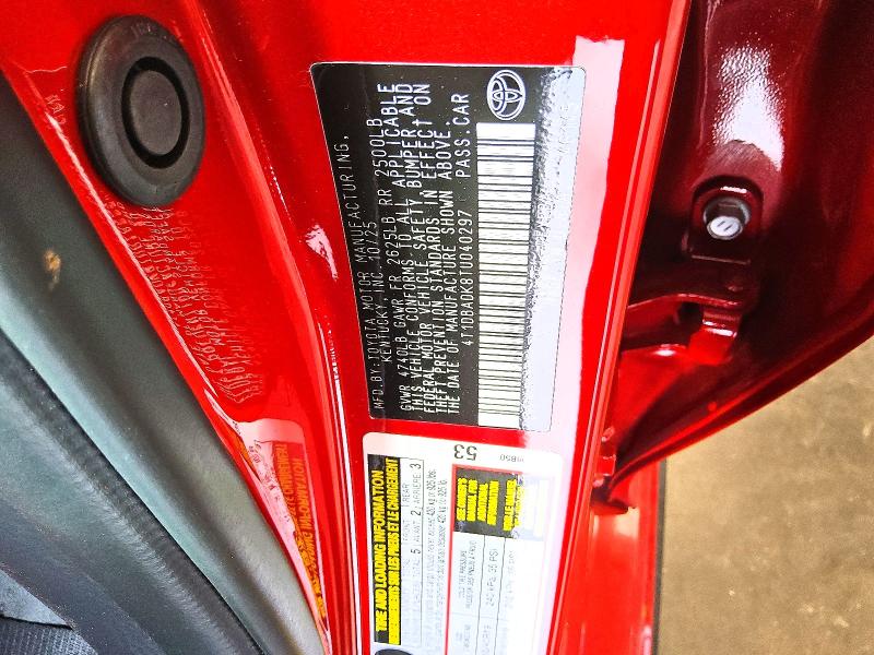 2026 Toyota Camry მანქანა იყიდება აუქციონზე, vin: 4T1DBADK8TU040297, აუქციონის ნომერი: 55952776