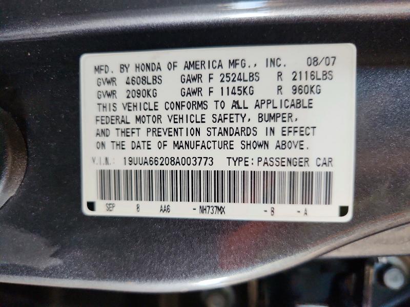 2008 Acura Tl მანქანა იყიდება აუქციონზე, vin: 19UUA66208A003773, აუქციონის ნომერი: 59306626