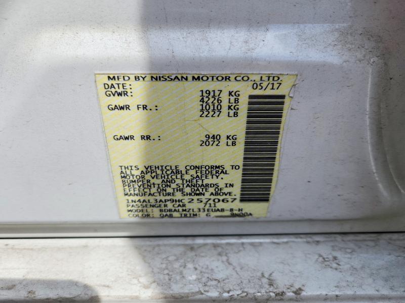 Продаж на аукціоні авто 2017 Nissan Altima, vin: 1N4AL3AP9HC257067, номер лоту: 59075316