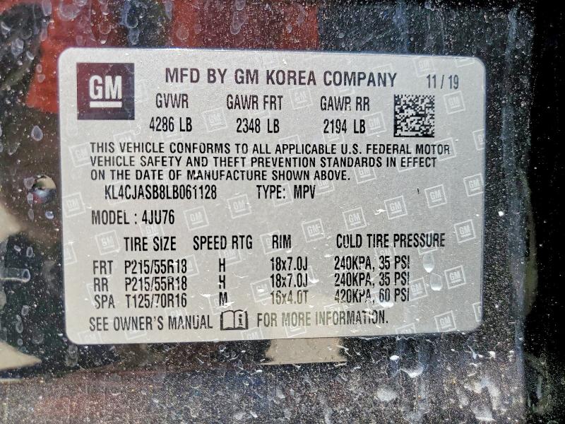 2020 Buick Encore მანქანა იყიდება აუქციონზე, vin: KL4CJASB8LB061128, აუქციონის ნომერი: 57266436
