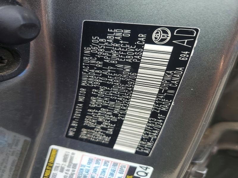 Aukcja sprzedaży 2005 Toyota Matrix, vin: 2T1LR32E85C499706, numer aukcji: 58423026