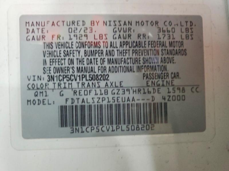 Продажа на аукционе авто 2023 Nissan Kicks, vin: 3N1CP5CV1PL508202, номер лота: 56268276