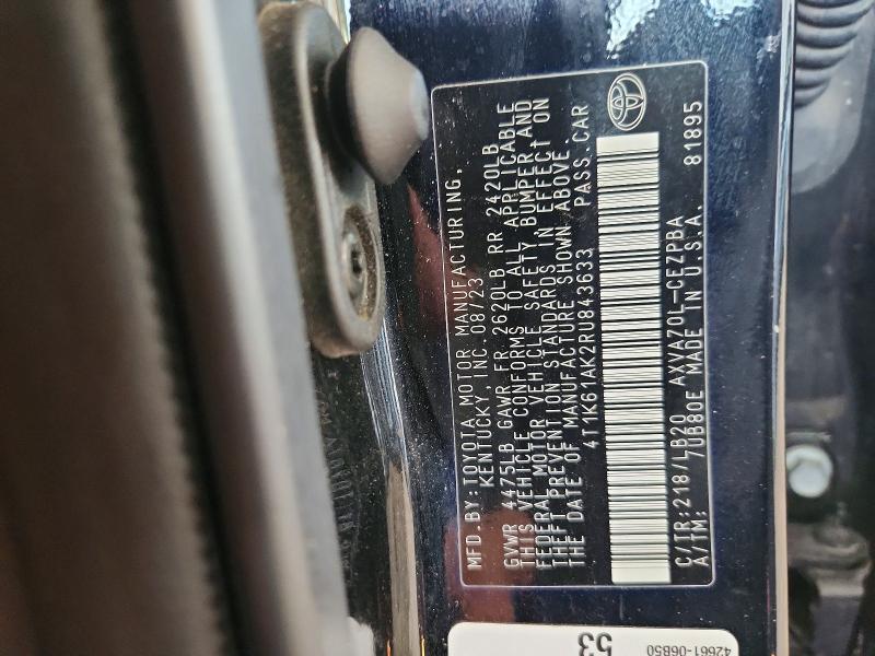 57509496 :رقم المزاد ، 4T1K61AK2RU843633 vin ، 2024 Toyota Camry مزاد بيع