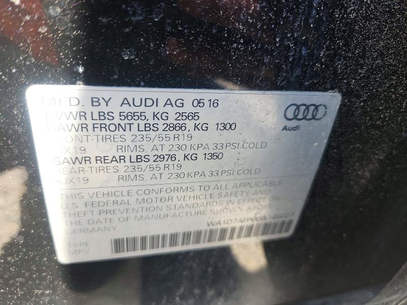 Продаж на аукціоні авто 2016 Audi Q5, vin: WA1D7AFP0GA145027, номер лоту: 55876646