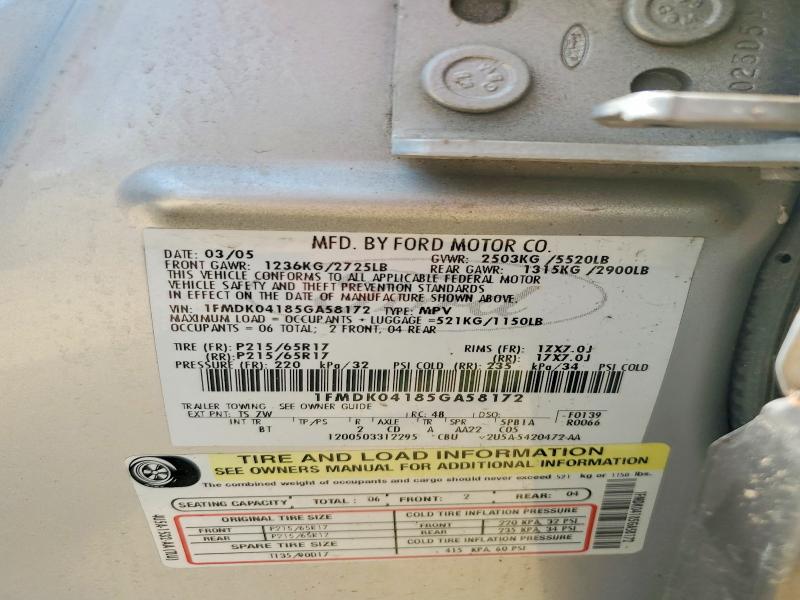 56971136 :رقم المزاد ، 1FMDK04185GA58172 vin ، 2005 Ford Freestyle مزاد بيع