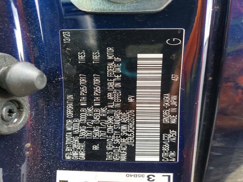 56638926 :رقم المزاد ، JTERU5JR2R6237276 vin ، 2024 Toyota 4runner مزاد بيع
