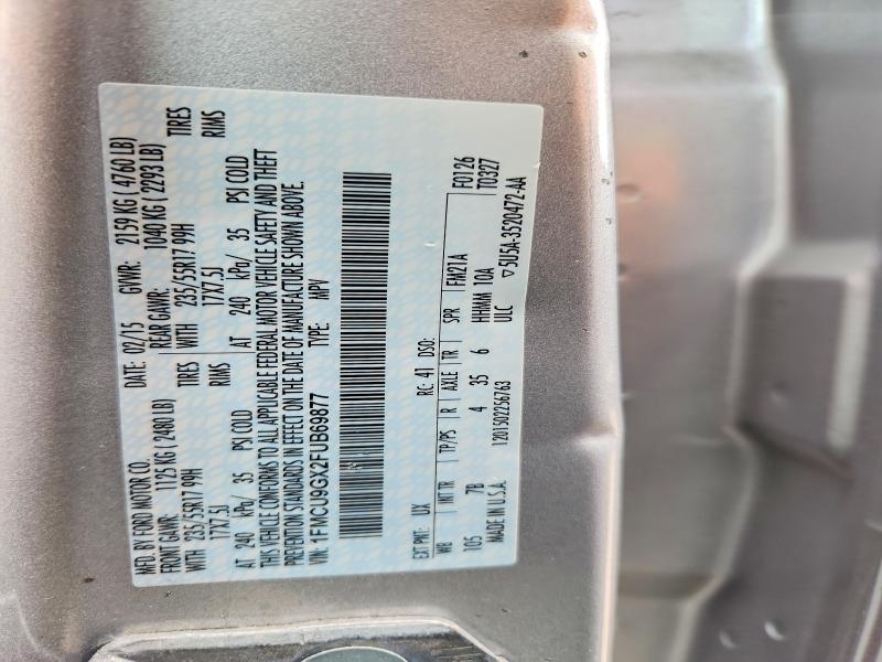 Aukcja sprzedaży 2015 Ford Escape, vin: 1FMCU9GX2FUB69877, numer aukcji: 54316846
