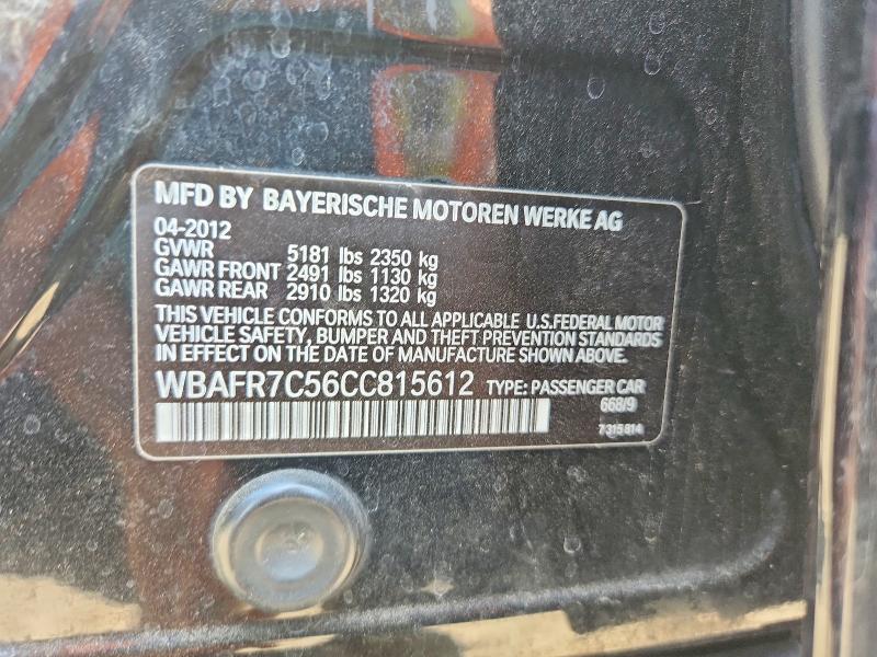 Продажа на аукционе авто 2012 Bmw 535, vin: WBAFR7C56CC815612, номер лота: 55536146
