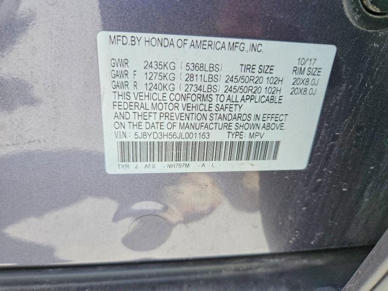 Продажа на аукционе авто 2018 Acura Mdx, vin: 5J8YD3H56JL001163, номер лота: 57659016