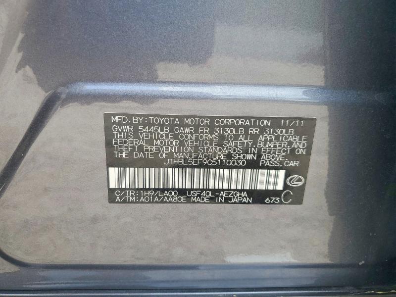 Продажа на аукционе авто 2012 Lexus Ls 460, vin: JTHBL5EF9C5110030, номер лота: 56630676