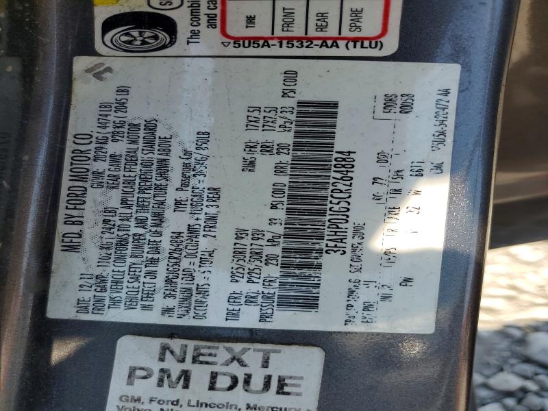 58278266 :رقم المزاد ، 3FAHP0JG5CR264884 vin ، 2012 Ford Fusion مزاد بيع