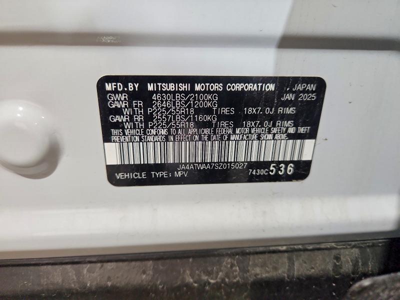 58127966 :رقم المزاد ، JA4ATWAA7SZ015027 vin ، 2025 Mitsubishi Eclipse Cross مزاد بيع