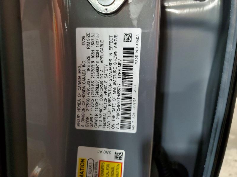 Продаж на аукціоні авто 2026 Honda Cr-v, vin: 2HKRS4H73TH455717, номер лоту: 58473426
