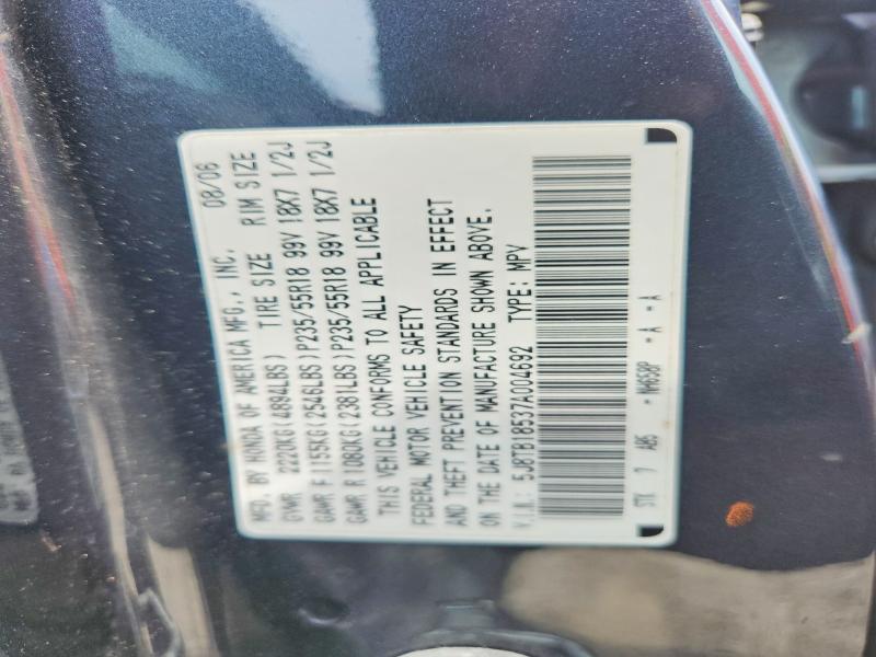 59064816 :رقم المزاد ، 5J8TB18537A004692 vin ، 2007 Acura Rdx مزاد بيع