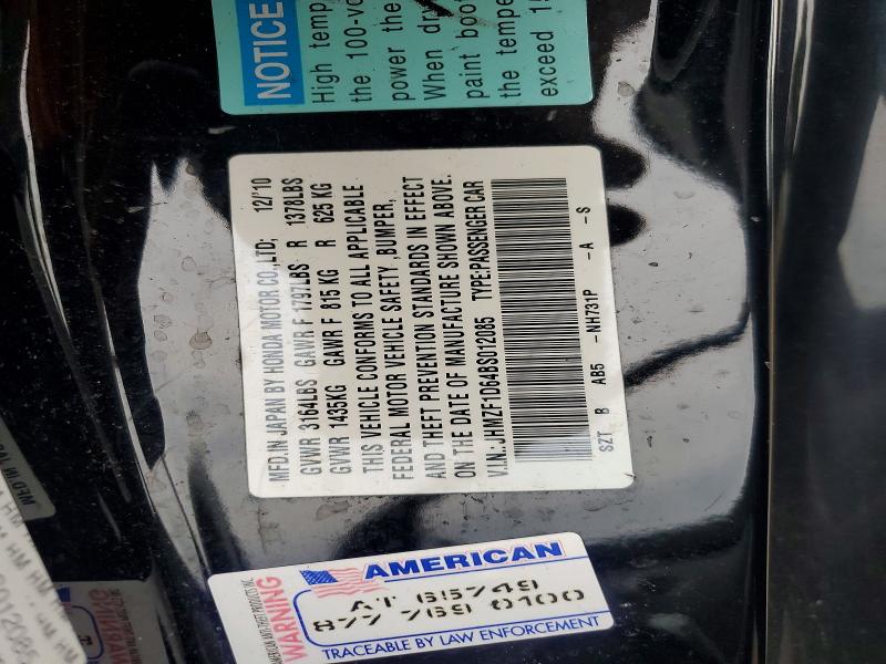 Aukcja sprzedaży 2011 Honda Cr-z, vin: JHMZF1D64BS012085, numer aukcji: 57264766