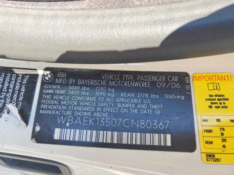Продаж на аукціоні авто 2007 Bmw 650, vin: WBAEK13507CN80367, номер лоту: 56595816