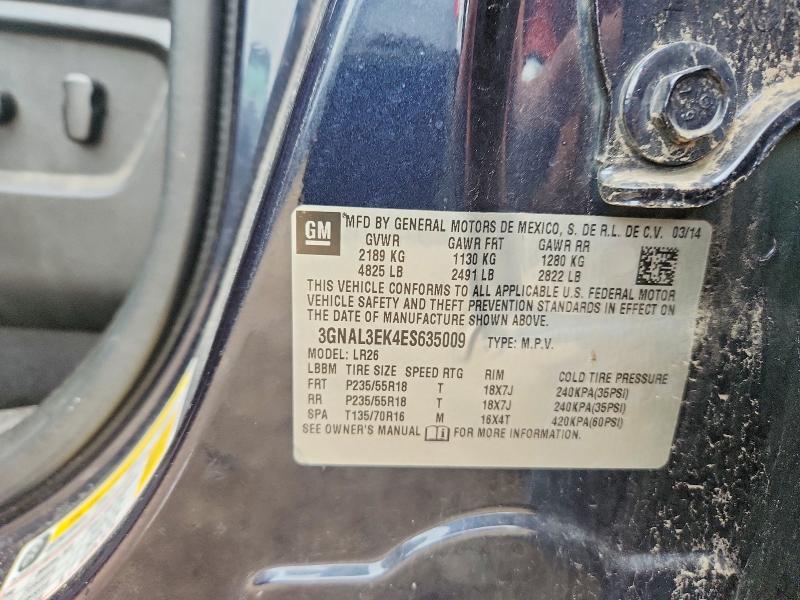 58966586 :رقم المزاد ، 3GNAL3EK4ES635009 vin ، 2014 Chevrolet Captiva مزاد بيع