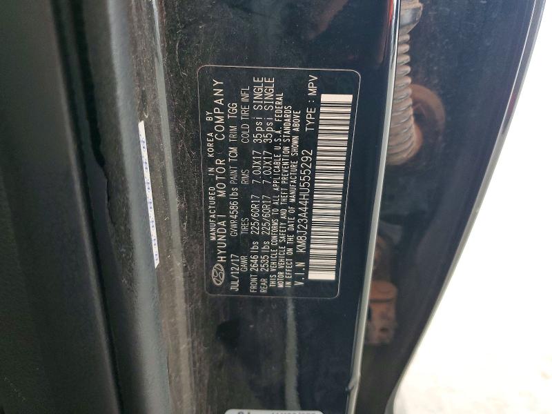 2017 Hyundai Tucson მანქანა იყიდება აუქციონზე, vin: KM8J23A44HU555292, აუქციონის ნომერი: 56237556