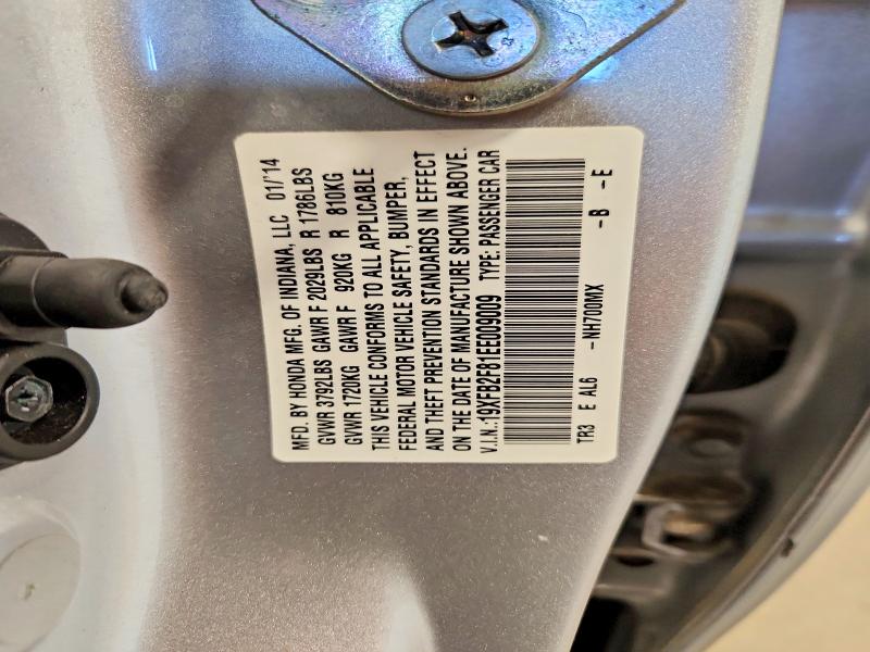 Aukcja sprzedaży 2014 Honda Civic, vin: 19XFB2F81EE009009, numer aukcji: 58449956