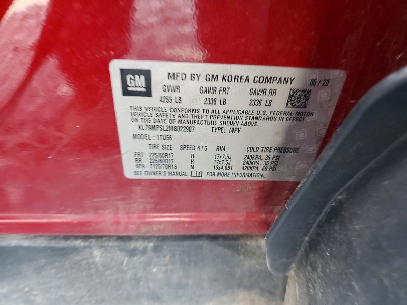 2021 Chevrolet Trailblazer მანქანა იყიდება აუქციონზე, vin: KL79MPSL2MB022987, აუქციონის ნომერი: 57823756