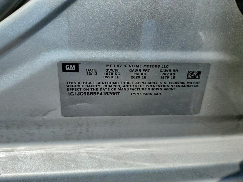 Aukcja sprzedaży 2014 Chevrolet Sonic, vin: 1G1JC6SB5E4152667, numer aukcji: 58789576