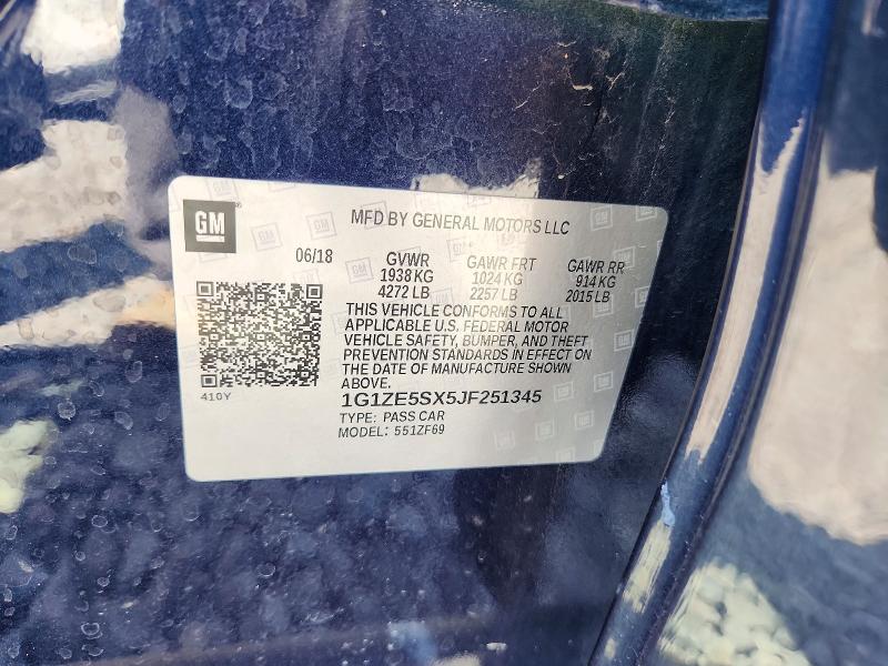 Продаж на аукціоні авто 2018 Chevrolet Malibu, vin: 1G1ZE5SX5JF251345, номер лоту: 55718406