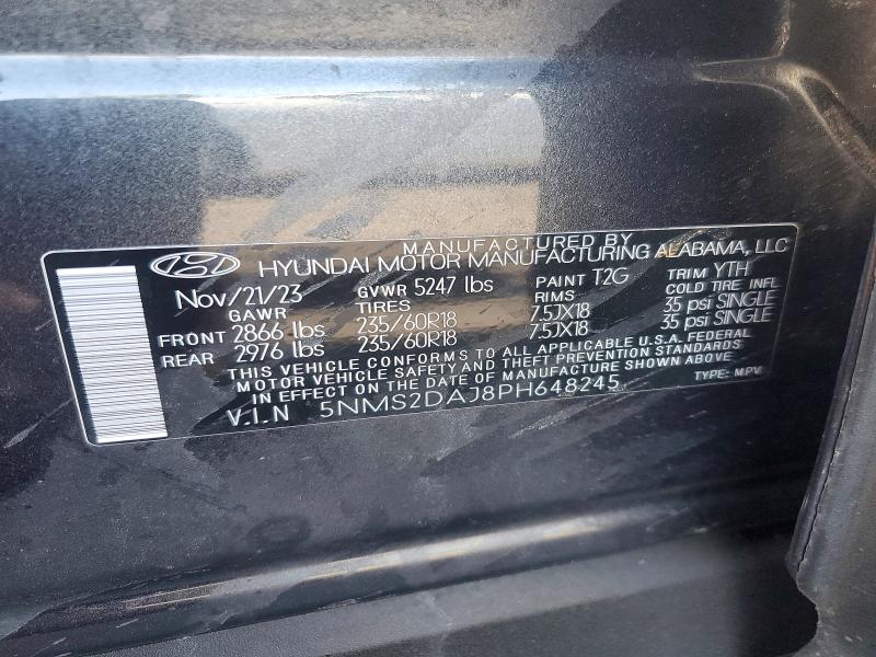 Продажа на аукционе авто 2023 Hyundai Santa Fe, vin: 5NMS2DAJ8PH648245, номер лота: 57362706
