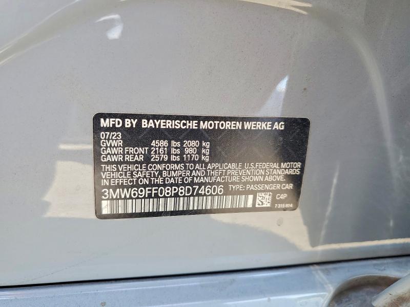 Продаж на аукціоні авто 2023 Bmw 330i, vin: 3MW69FF08P8D74606, номер лоту: 57273166