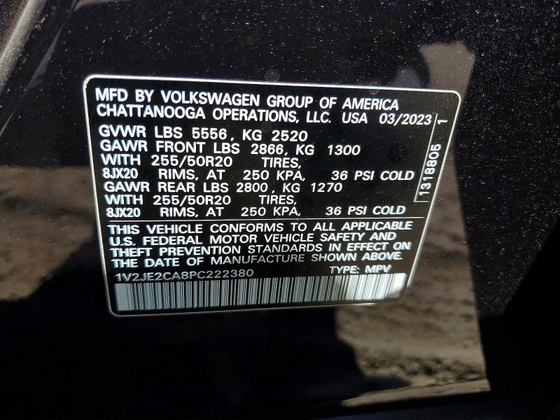 Aukcja sprzedaży 2023 Volkswagen Atlas Cross Sport, vin: 1V2JE2CA8PC222380, numer aukcji: 55643506