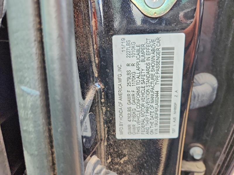 Aukcja sprzedaży 2020 Acura Tlx, vin: 19UUB3F6XLA002444, numer aukcji: 57778846