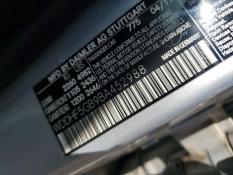 2011 Mercedes-benz E მანქანა იყიდება აუქციონზე, vin: WDDHF5GB9BA452988, აუქციონის ნომერი: 50358946