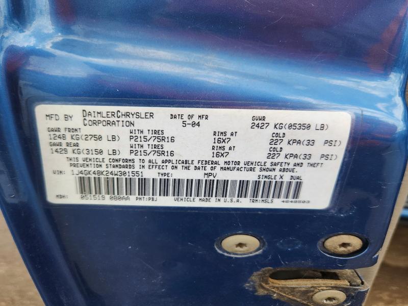 59310936 :رقم المزاد ، 1J4GK48K24W301551 vin ، 2004 Jeep Liberty مزاد بيع