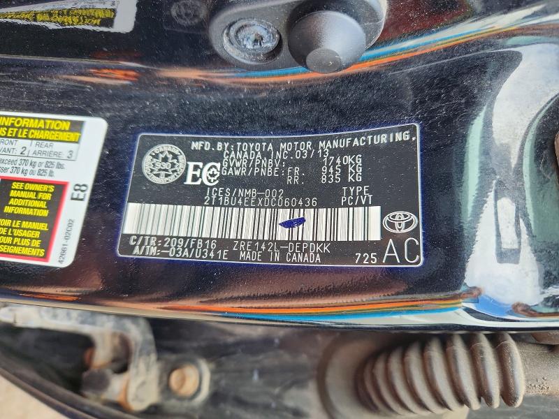 Продаж на аукціоні авто 2013 Toyota Corolla, vin: 2T1BU4EEXDC060436, номер лоту: 59059666