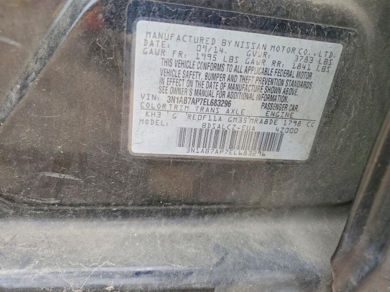 55718096 :رقم المزاد ، 3N1AB7AP7EL683296 vin ، 2014 Nissan Sentra مزاد بيع