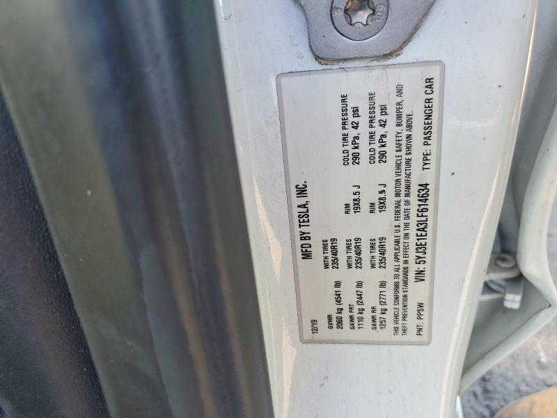 Продаж на аукціоні авто 2020 Tesla Model 3, vin: 5YJ3E1EA3LF614634, номер лоту: 57038836