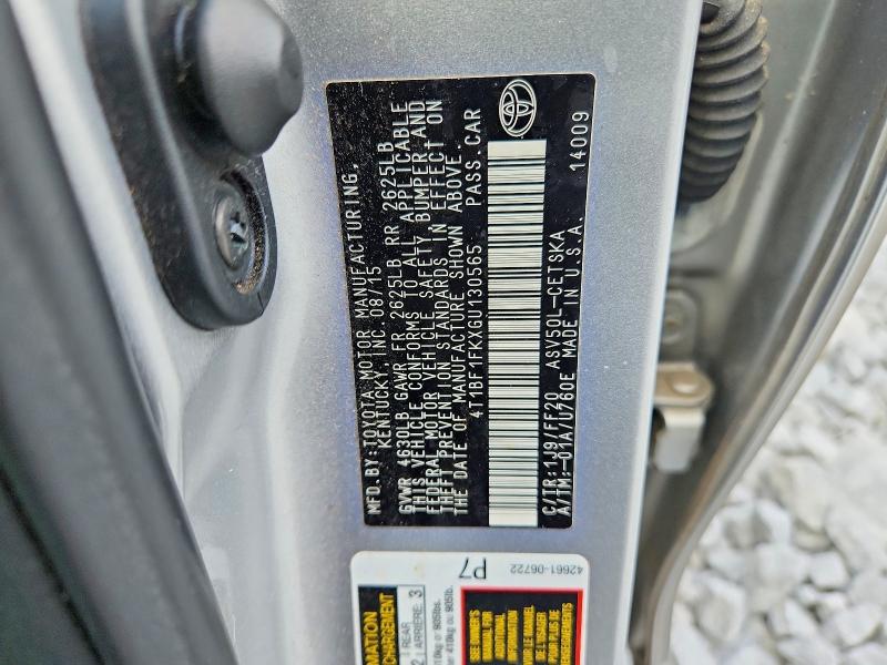 97913915 :رقم المزاد ، 4T1BF1FKXGU130565 vin ، 2016 Toyota Camry مزاد بيع