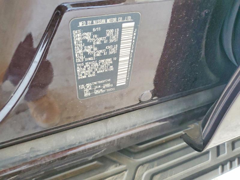 2011 Infiniti Qx56 მანქანა იყიდება აუქციონზე, vin: JN8AZ2NE7B9007248, აუქციონის ნომერი: 57234806