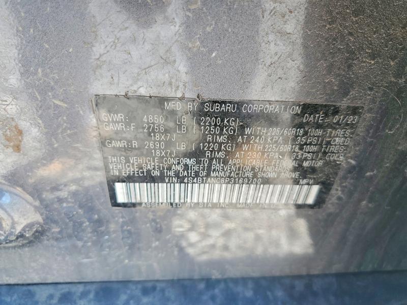 Продажа на аукционе авто 2023 Subaru Outback, vin: 4S4BTANC8P3169700, номер лота: 55924596