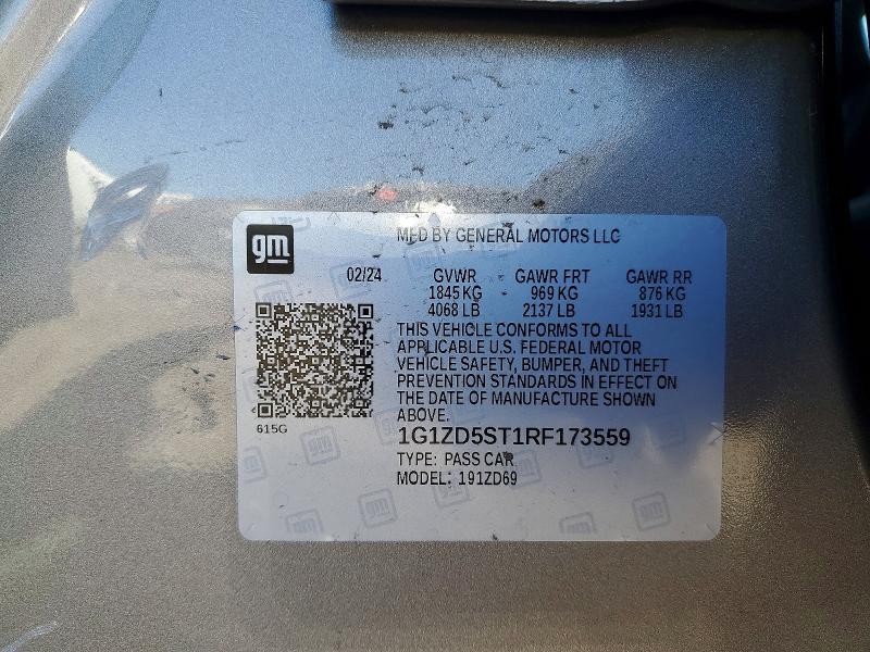 Aukcja sprzedaży 2024 Chevrolet Malibu, vin: 1G1ZD5ST1RF173559, numer aukcji: 57927496