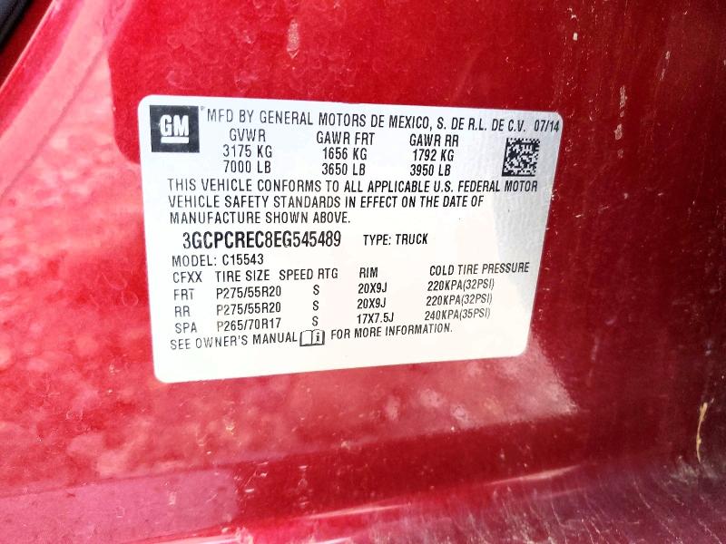 Продаж на аукціоні авто 2014 Chevrolet Silverado, vin: 3GCPCREC8EG545489, номер лоту: 55914796