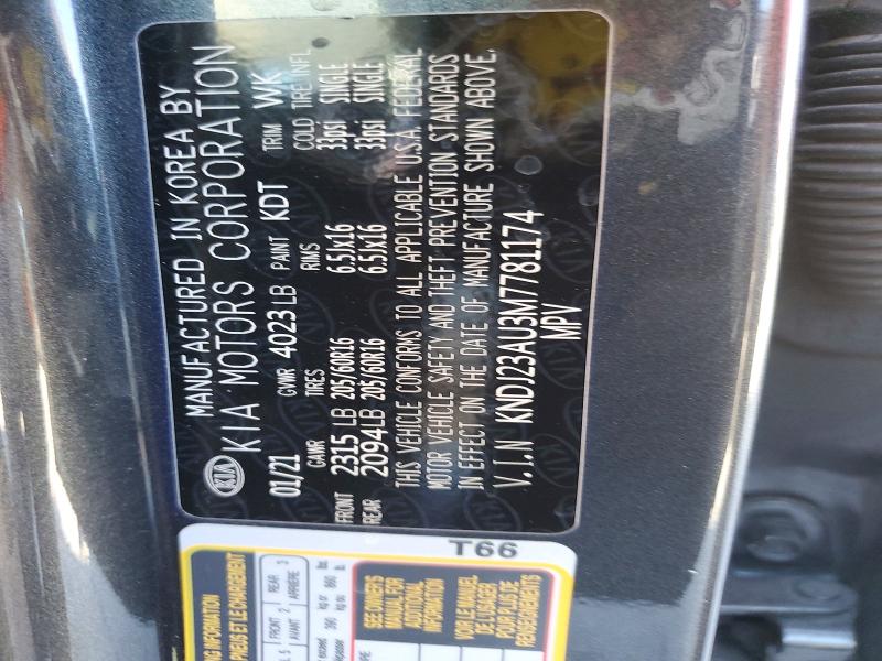58213576 :رقم المزاد ، KNDJ23AU3M7781174 vin ، 2021 Kia Soul مزاد بيع