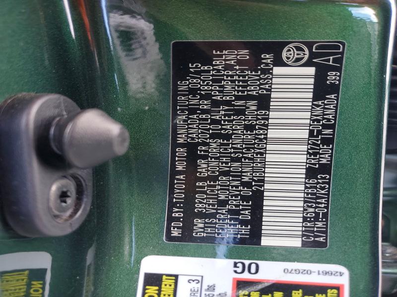 Aukcja sprzedaży 2016 Toyota Corolla, vin: 2T1BURHEXGC487919, numer aukcji: 58422496