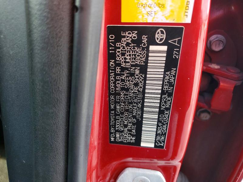 Продажа на аукционе авто 2011 Toyota Yaris, vin: JTDBT4K31B1408292, номер лота: 57114286