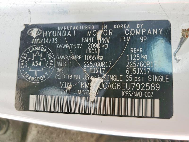 Продажа на аукционе авто 2014 Hyundai Tucson, vin: KM8JUCAG6EU792589, номер лота: 59288456