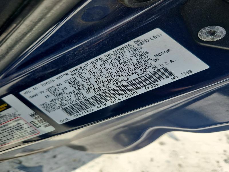 2007 Toyota Tacoma მანქანა იყიდება აუქციონზე, vin: 5TETX22N47Z455652, აუქციონის ნომერი: 58457286