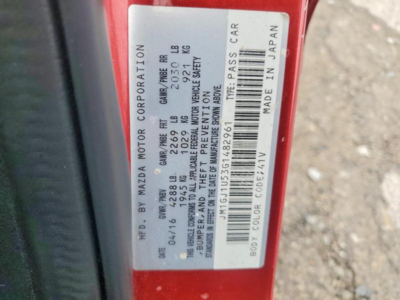 58065846 :رقم المزاد ، JM1GJ1U53G1482961 vin ، 2016 Mazda 6 مزاد بيع