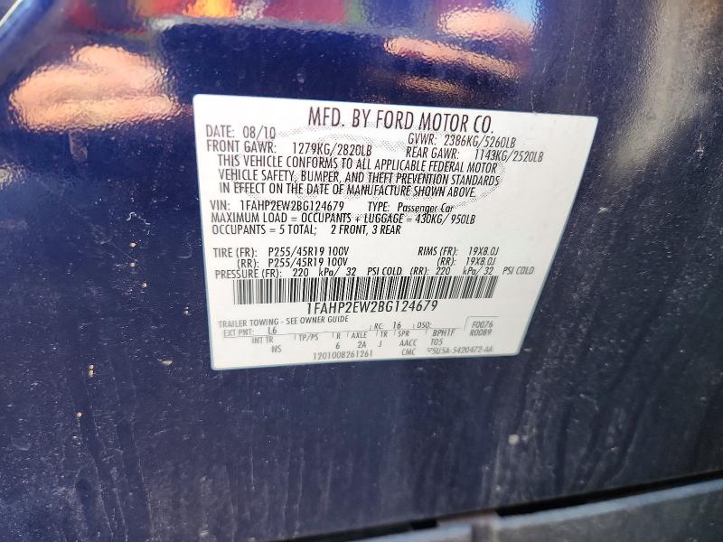 58410686 :رقم المزاد ، 1FAHP2EW2BG124679 vin ، 2011 Ford Taurus مزاد بيع