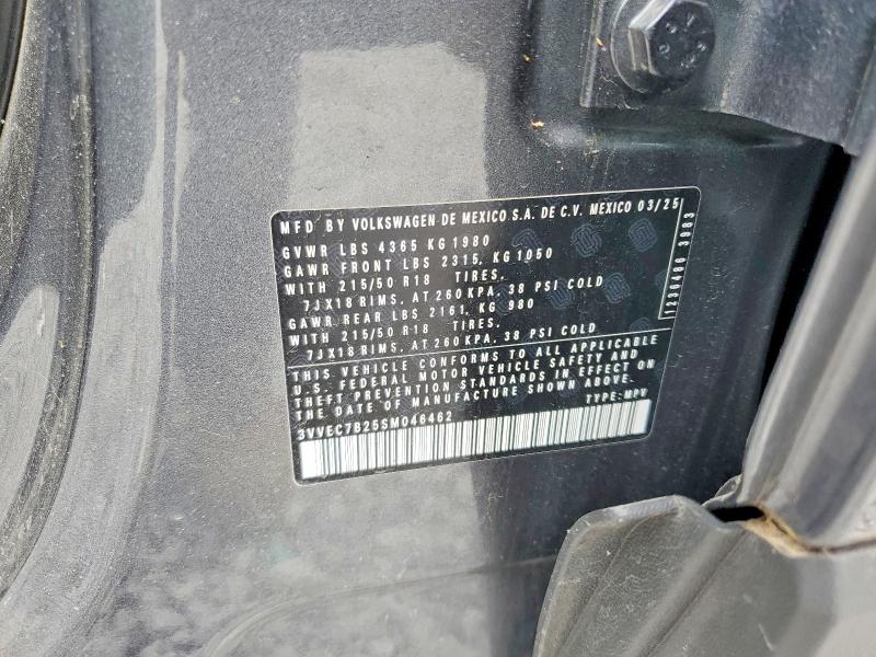 Продажа на аукционе авто 2025 Volkswagen Taos, vin: 3VVEC7B25SM046462, номер лота: 57204616