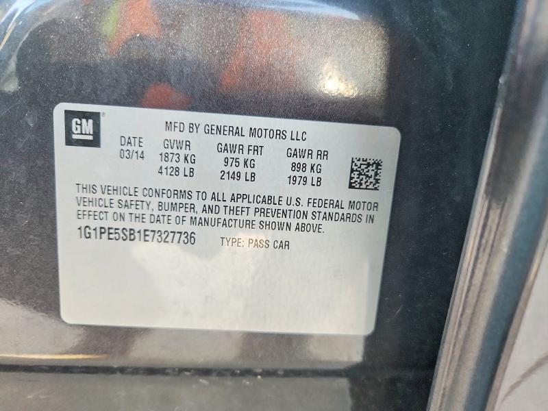 58918886 :رقم المزاد ، 1G1PE5SB1E7327736 vin ، 2014 Chevrolet Cruze مزاد بيع